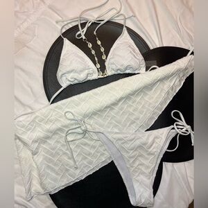 SHEIN White Textured Bikini Set